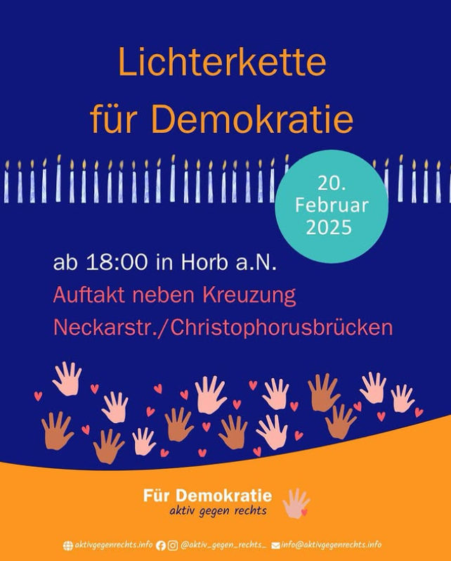 Lichterkette für Demokratie